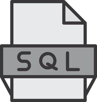 icono de formato de archivo sql vector