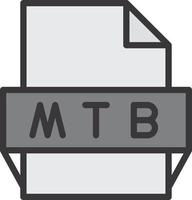 icono de formato de archivo mtb vector