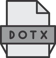 icono de formato de archivo dotx vector