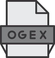 icono de formato de archivo ogex vector