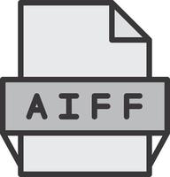 icono de formato de archivo aiff vector