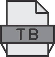 icono de formato de archivo tb vector