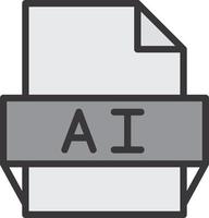 Ai File Format Icon vector