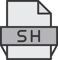 icono de formato de archivo sh vector