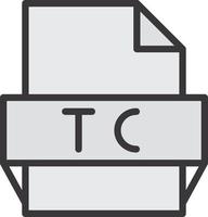 icono de formato de archivo tc vector