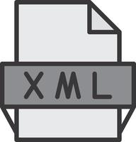 icono de formato de archivo xml vector