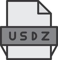 icono de formato de archivo usdz vector