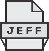 icono de formato de archivo jeff vector