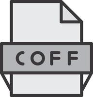 icono de formato de archivo coff vector