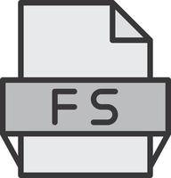 icono de formato de archivo fs vector