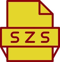 icono de formato de archivo szs vector