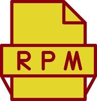 icono de formato de archivo rpm vector