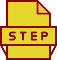Step File Format Icon vector