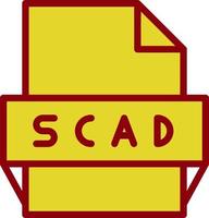 icono de formato de archivo scad vector