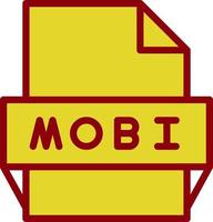 icono de formato de archivo mobi vector