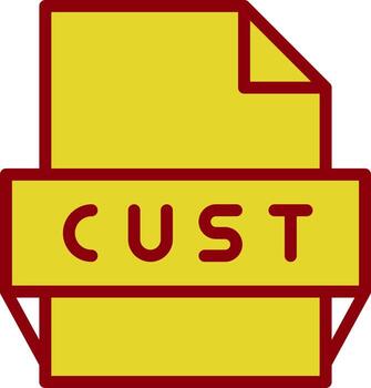 Cust File Format Icon vector