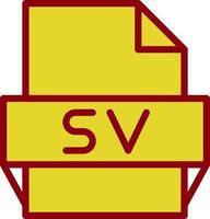 icono de formato de archivo sv vector