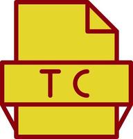 icono de formato de archivo tc vector