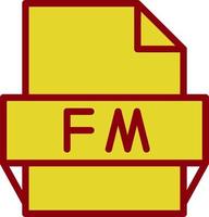 Fm File Format Icon vector