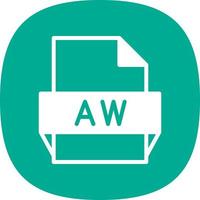 icono de formato de archivo aw vector