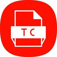 icono de formato de archivo tc vector