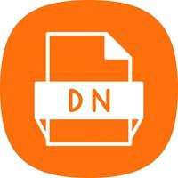 icono de formato de archivo dn vector