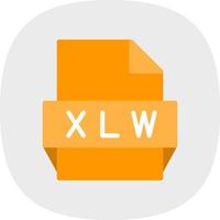 icono de formato de archivo xlw vector