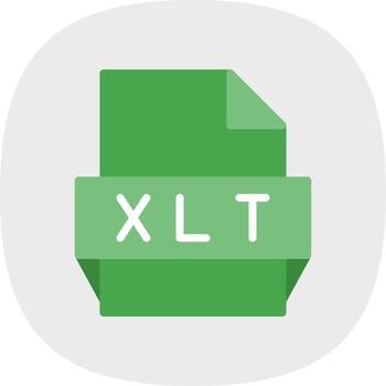 icono de formato de archivo xlt vector