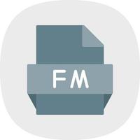 icono de formato de archivo fm vector