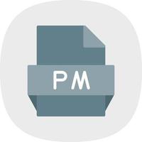 icono de formato de archivo pm vector