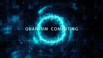 Quantum Technology concept cinematic title background with abstract digital