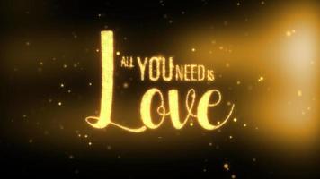 All you need is love valentines cinematic title abstract background video