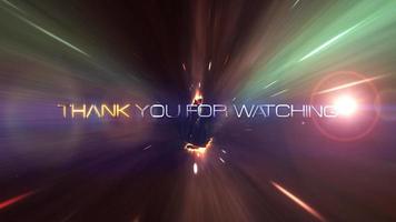 Thank You For Watching gold text with hyper space video