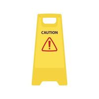 Caution Standing Board Flat Illustration. Clean Icon Design Element on Isolated White Background vector