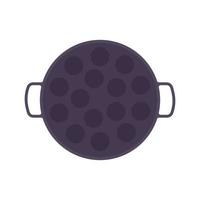Takoyaki Stove Flat Illustration. Clean Icon Design Element on Isolated White Background vector