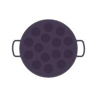 Takoyaki Stove Flat Illustration. Clean Icon Design Element on Isolated White Background vector