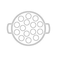 ilustración de icono de contorno de estufa takoyaki sobre fondo blanco aislado vector