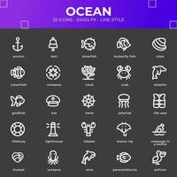 Ocean Icon Pack With White Color