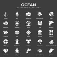 Ocean Icon Pack With White Color