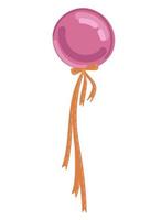 Party flying balloon with streamer isolated on white background. Vector. vector