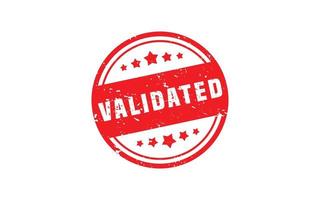 VALIDATED rubber stamp with grunge style on white background vector