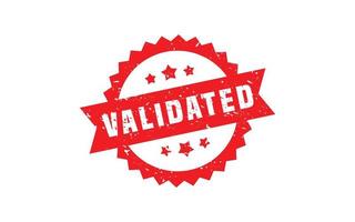 VALIDATED rubber stamp with grunge style on white background vector