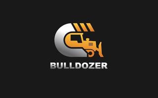 C logo DOZER for construction company. Heavy equipment template vector illustration for your brand.