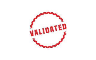 VALIDATED rubber stamp with grunge style on white background vector