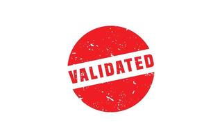 VALIDATED rubber stamp with grunge style on white background vector