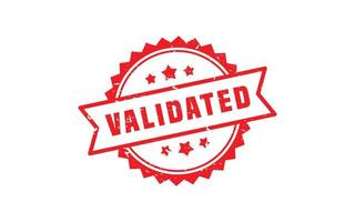 VALIDATED rubber stamp with grunge style on white background vector