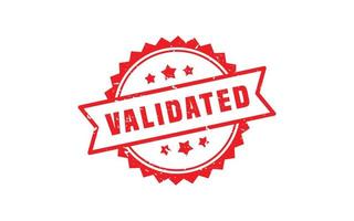 VALIDATED rubber stamp with grunge style on white background vector