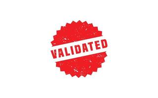 VALIDATED rubber stamp with grunge style on white background vector