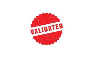VALIDATED rubber stamp with grunge style on white background vector