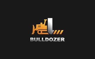 L logo DOZER for construction company. Heavy equipment template vector illustration for your brand.